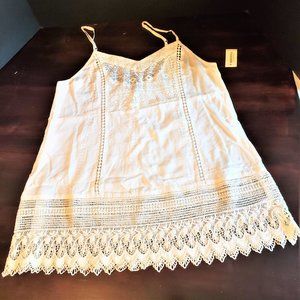 Sleeveless thin straps Solid Crochet Peasant Tank